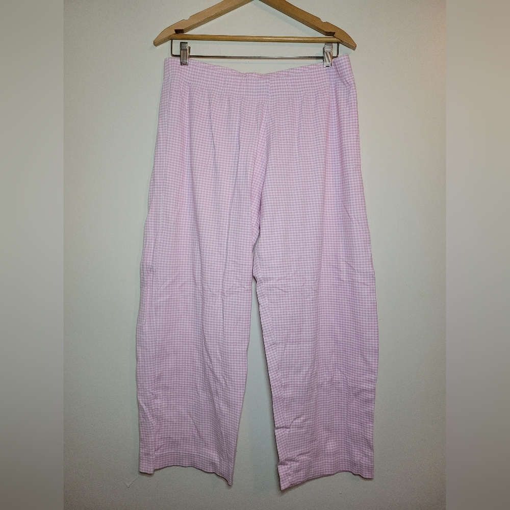 Hill House pink gingham pajama set, sz m - Picture 5 of 8
